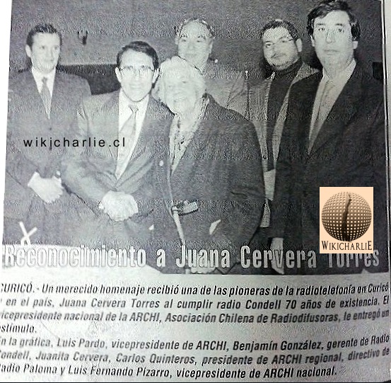 Reconocimiento a Radio Condell de ARCHI 1994.jpg