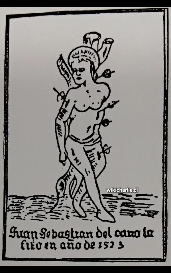 Imagen de San Sebastián en 1523 en Chile.