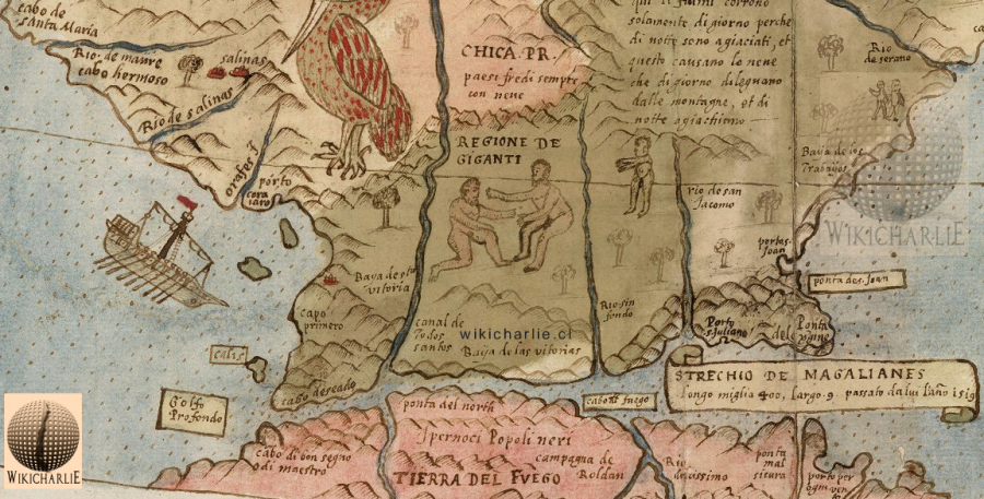Chile en Mapa de Urbano Monte 1587.png