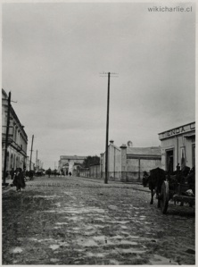 Carreta tirada por bueyes en el sector sur de Santiago.