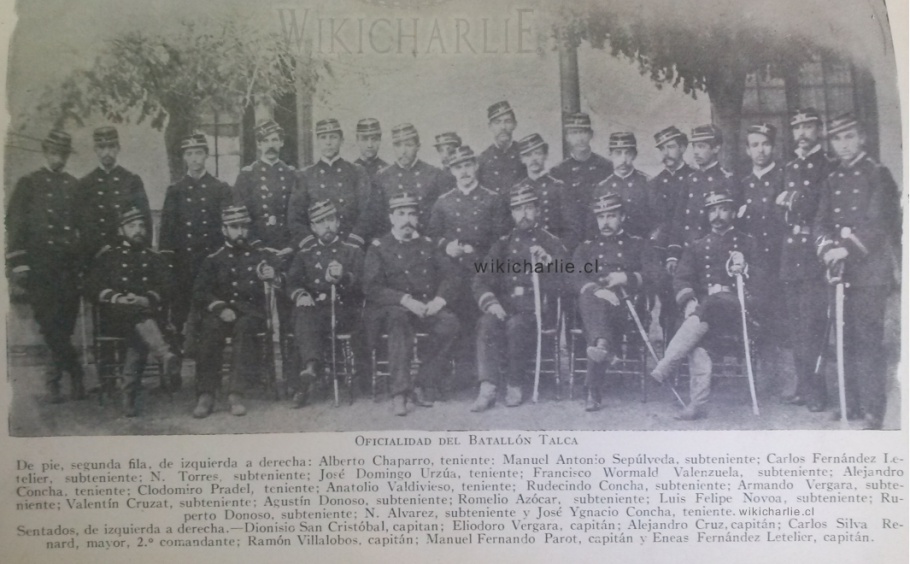 Oficialidad del Batallón Talca 1879