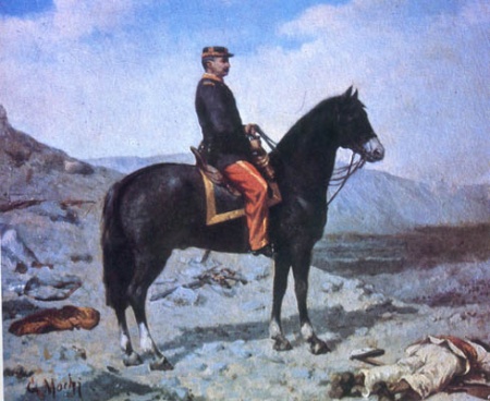 Baquedano y su caballo Diamante