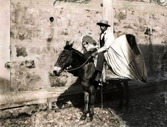 Vendedor de pan en Valparaiso en 1900.