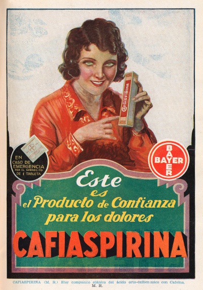 Cafiaspirina en Chile, 1927.
