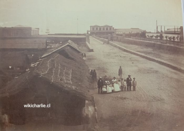 Imagen de la Estación de trenes de Valparaíso en 1863.