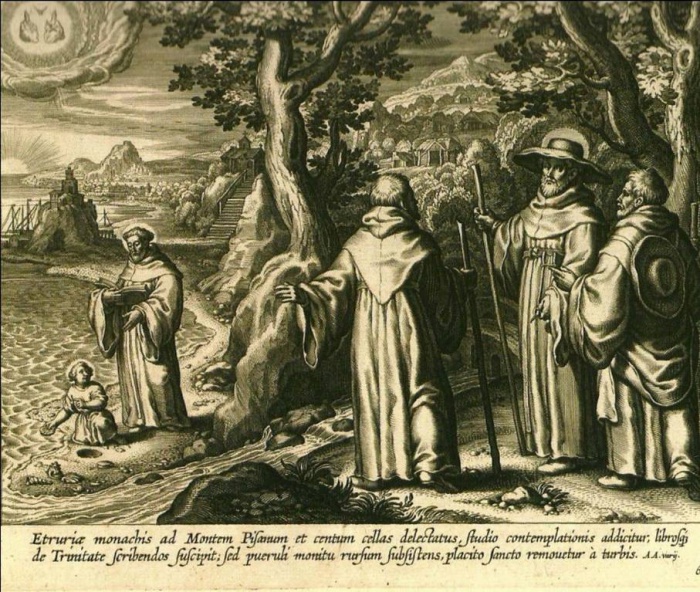 San Agustin guiando a sus monjes en tierras lejanas.jpg