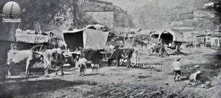 La parada obligada de las carretas que llegaban de Santiago a Valparaíso era en el sector llamado hoy Santa Elena y Avenida Argentina 1903/Imagen de Revista Senderos