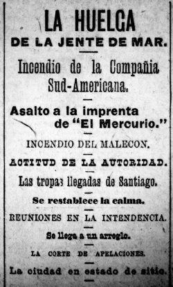 Titular de El Mercurio de Valparaiso, 14 de mayo de 1903.